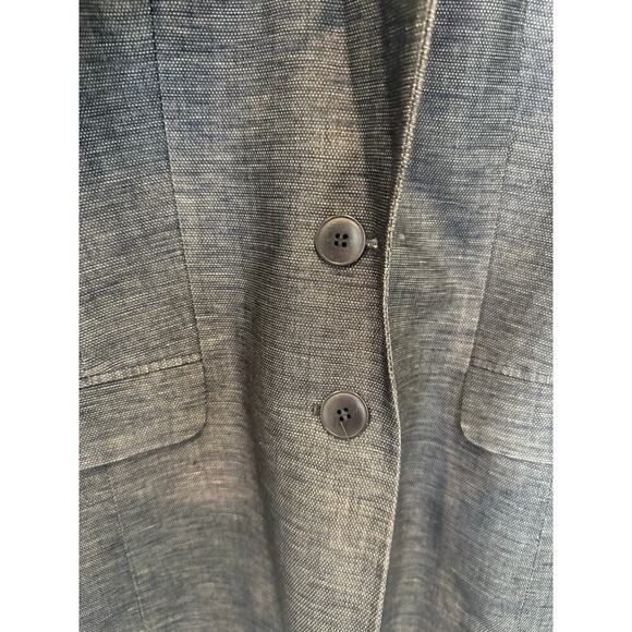 Halogen 2 Button Blazer Gray Pockets Medium Linen/Cotton - Picture 6 of 10